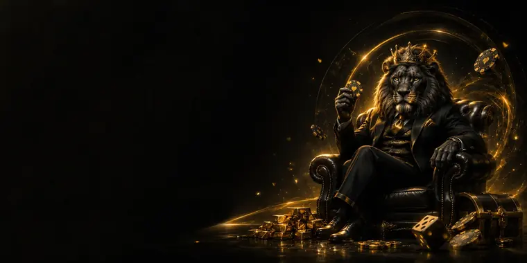 7Gold Casino banner with a lion on a throne of gold